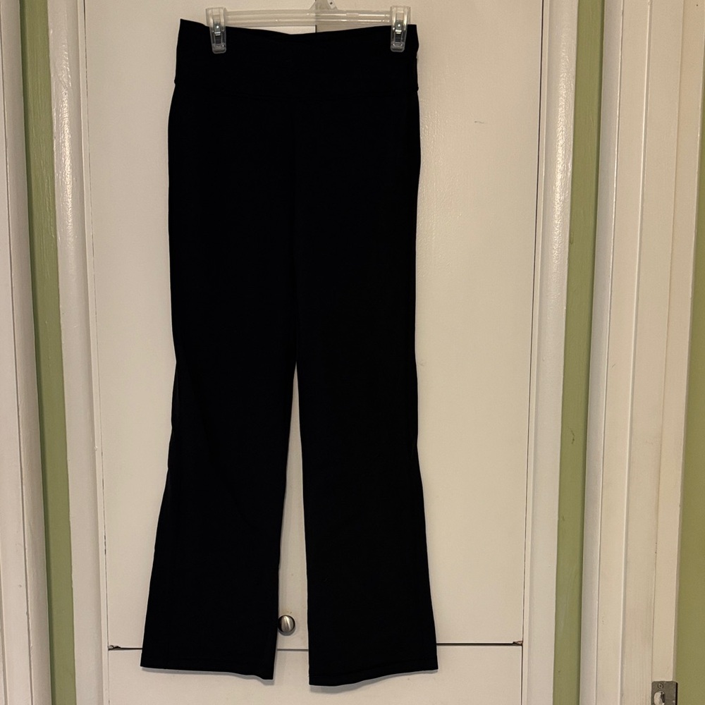Lululemon Wide-Leg black yoga Pants with crossover waistband, women’s 6